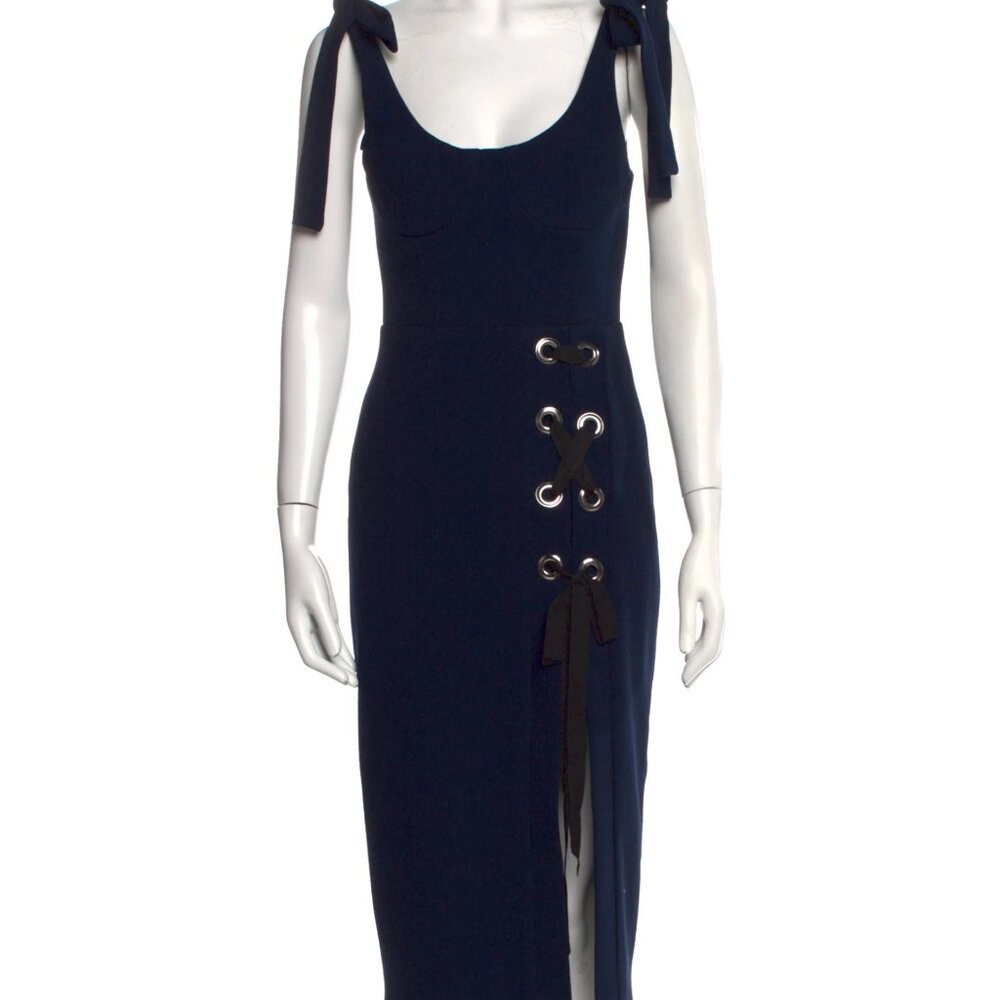 Rebecca Vallance — Breakers Laced Split Crepe Midi Dress — Size S (US 4 / UK 8)